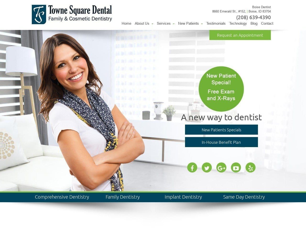 Boisetownesquare Dental Website Screenshot from boisetownesquaredental.com