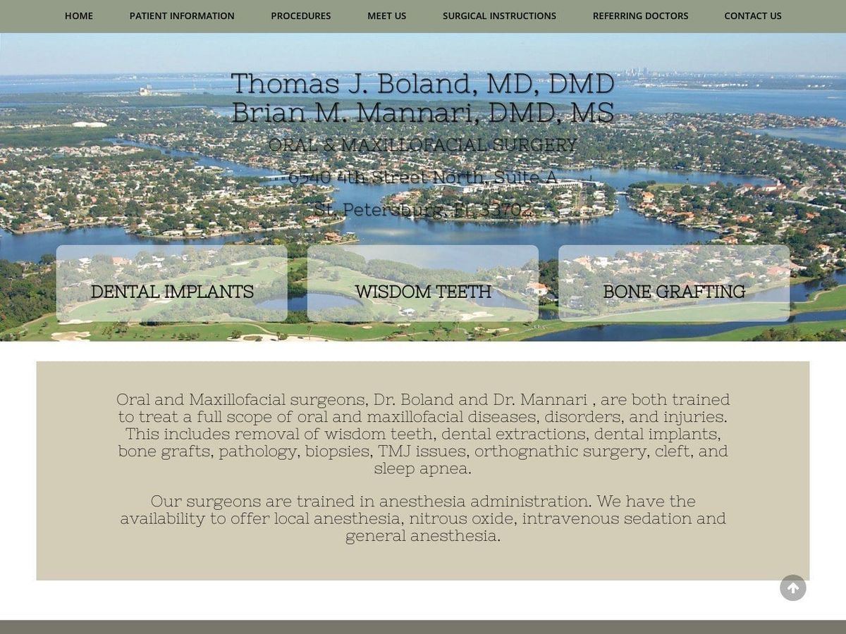 Thomas Boland M.D. D.M.D. Website Screenshot from bolandoms.com