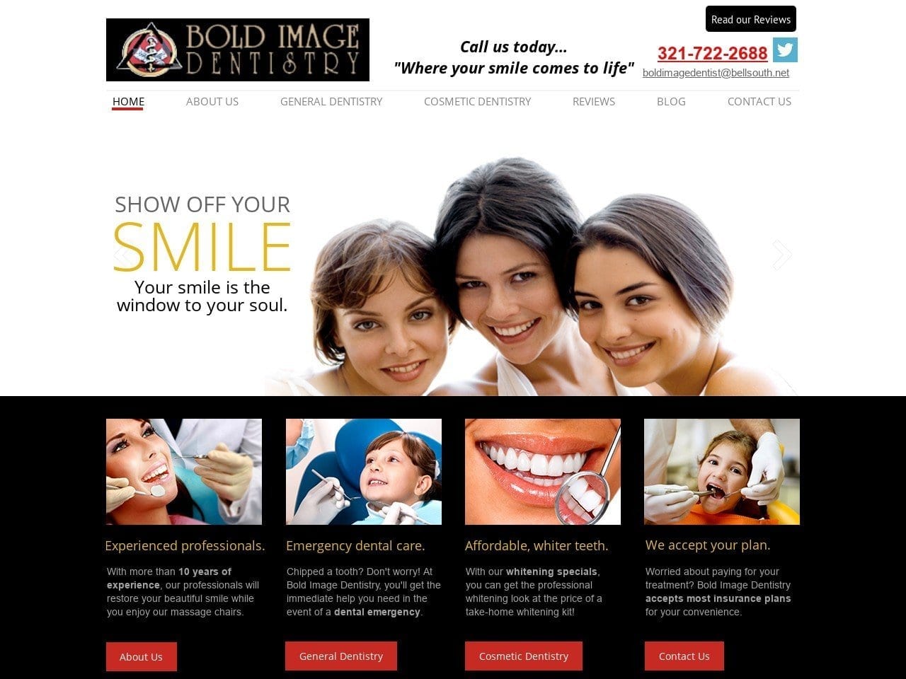 Bold Image Dentist Website Screenshot from boldimagedentistry.com