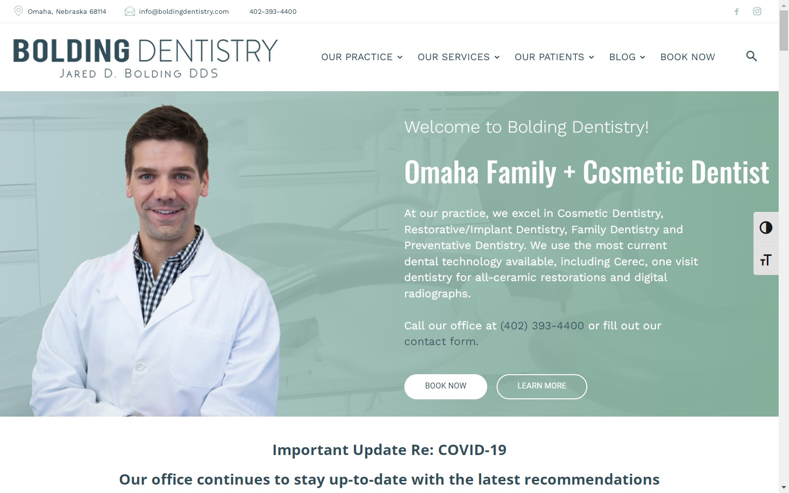 boldingdentistry.com screenshot