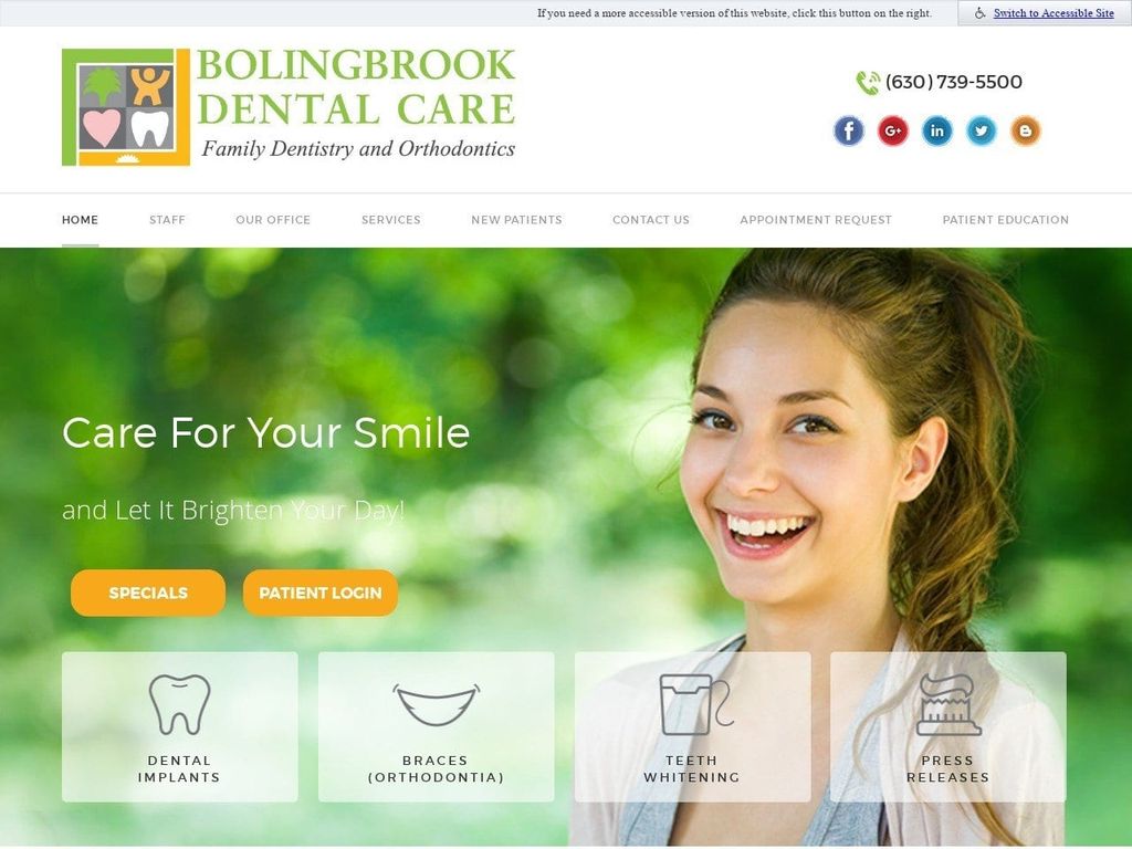 Bolingbrook Dental Web Website Screenshot from bolingbrookdentalweb.com