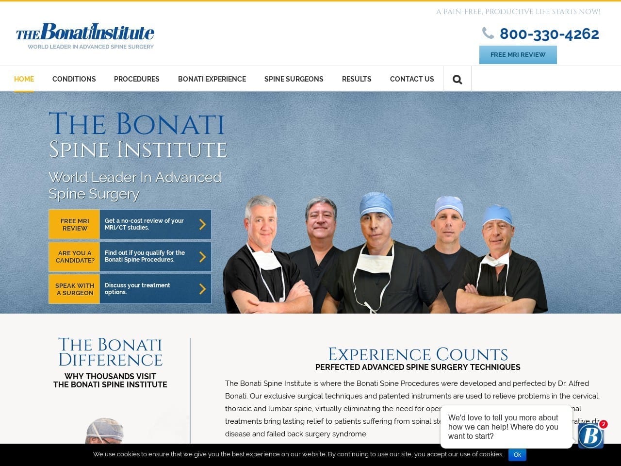 Bonati Institute Website Screenshot from bonati.com