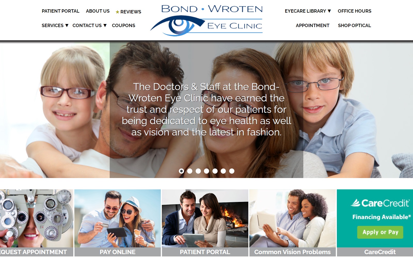 bondwroteneyeclinic.com screenshot