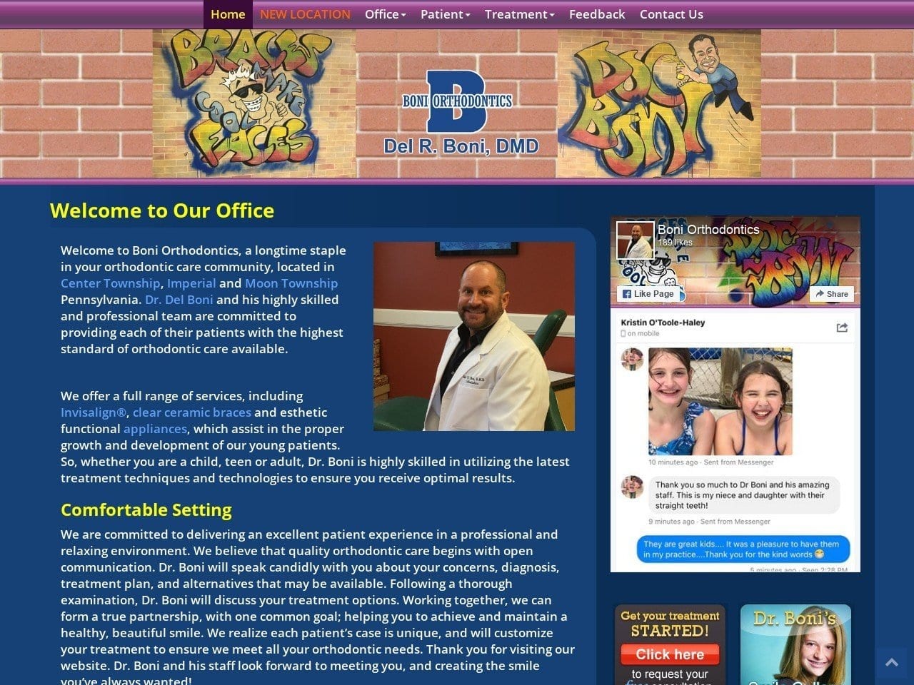 Del R. Boni D.M.D. Website Screenshot from boniorthodontics.com