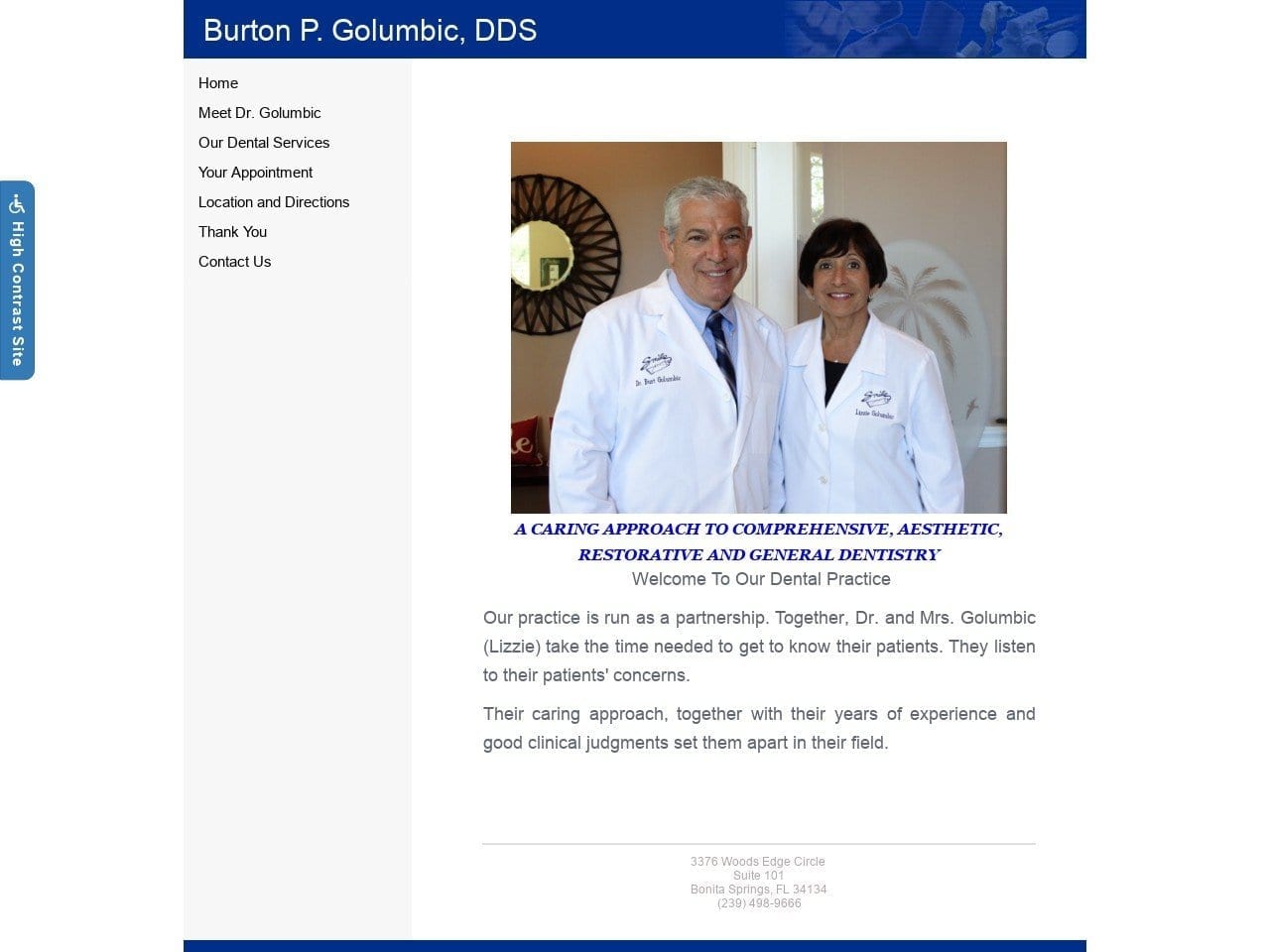 Burton P. Golumbic DDS Website Screenshot from bonitaspringssmiles.com