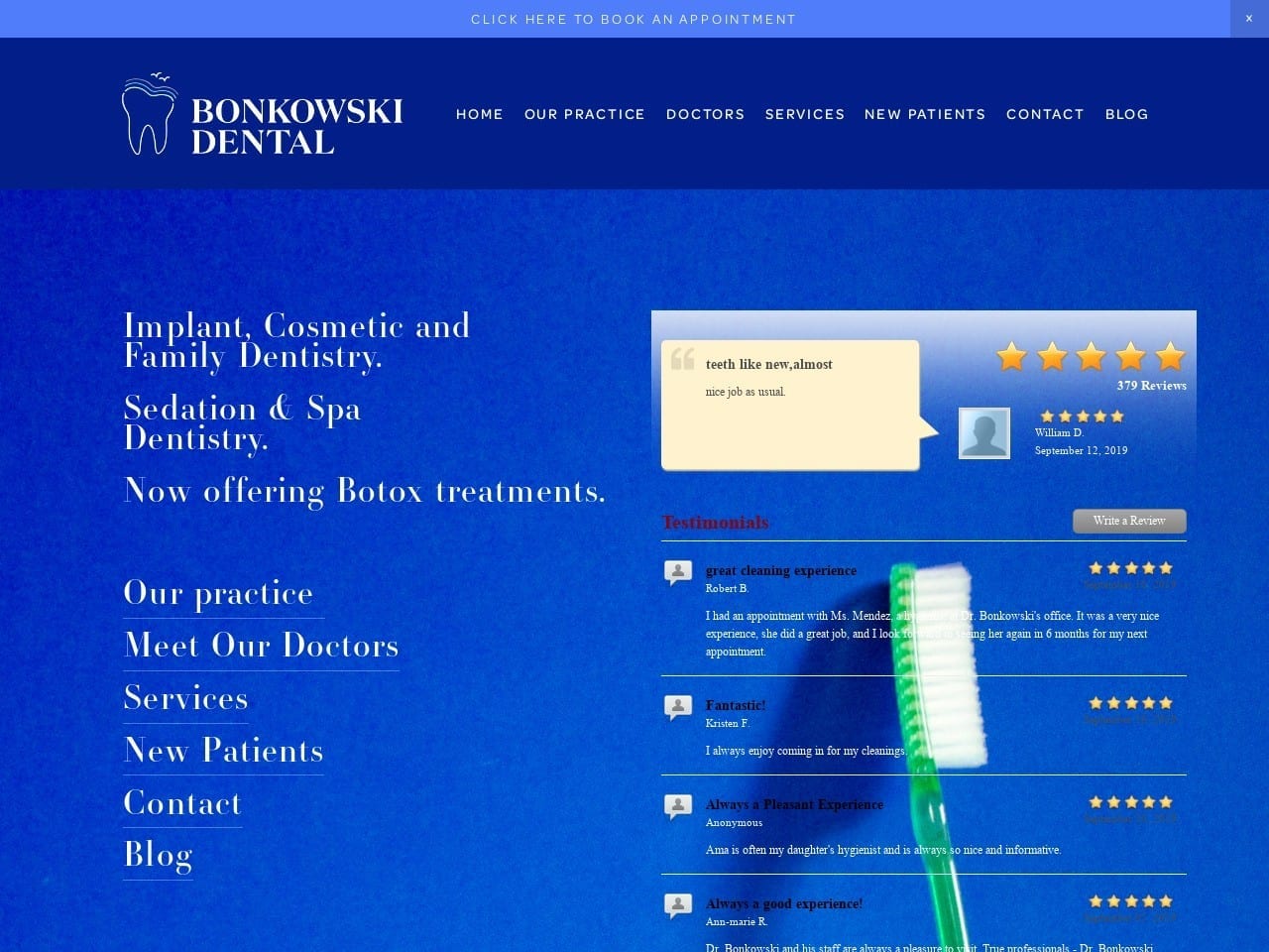 Bonkowski Jr Joseph G DDS Website Screenshot from bonkowskidental.com