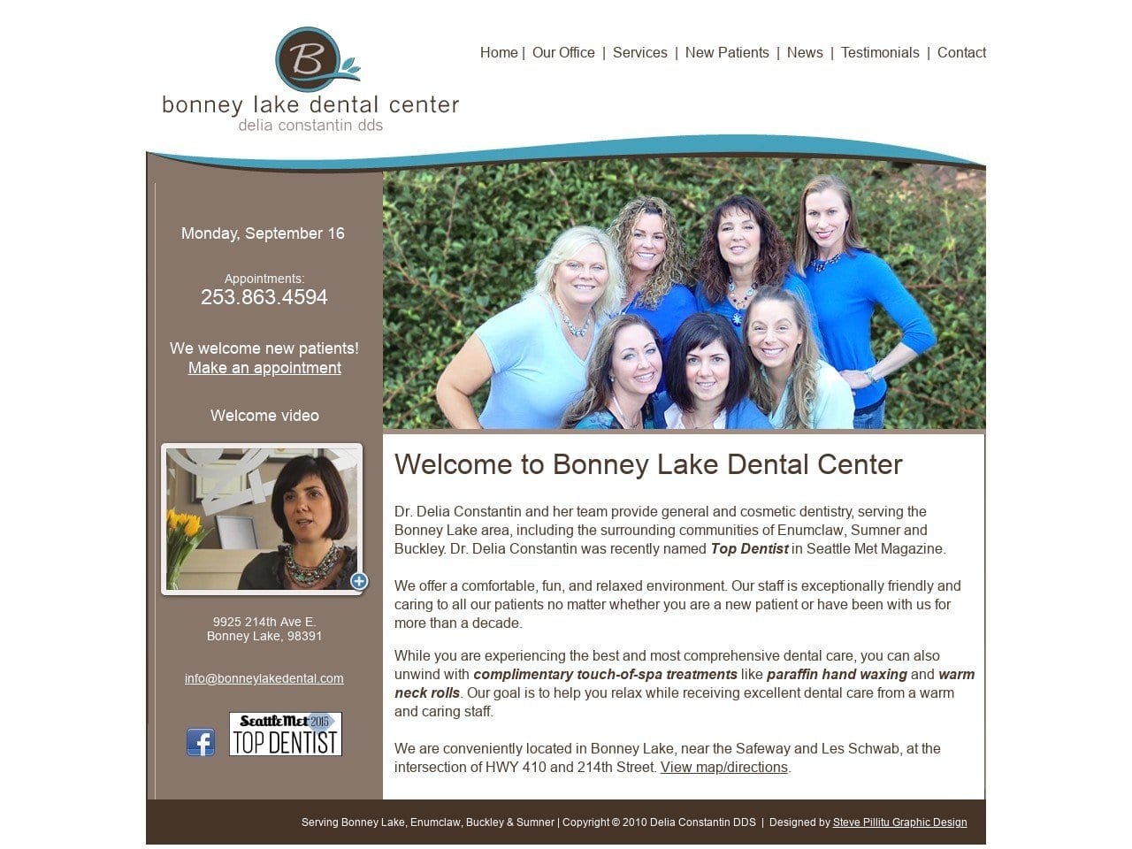 Dr. Delia Constantin DDS Website Screenshot from bonneylakedental.com