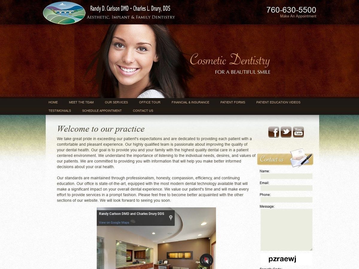 Dr. Carlson Dentist Website Screenshot from bonsalldentist.com