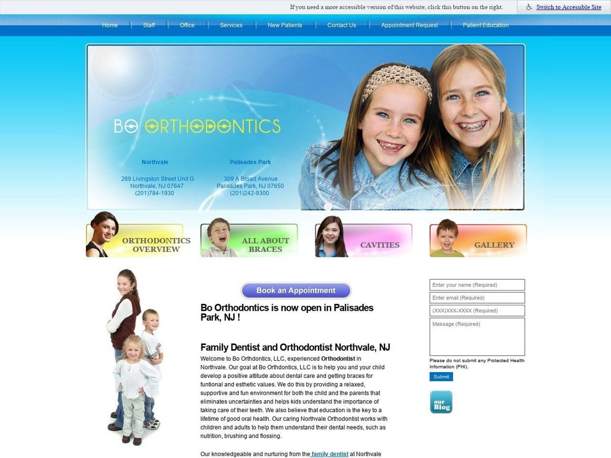 Bo Orthodontics LLC Website Screenshot from boorthodontics.com