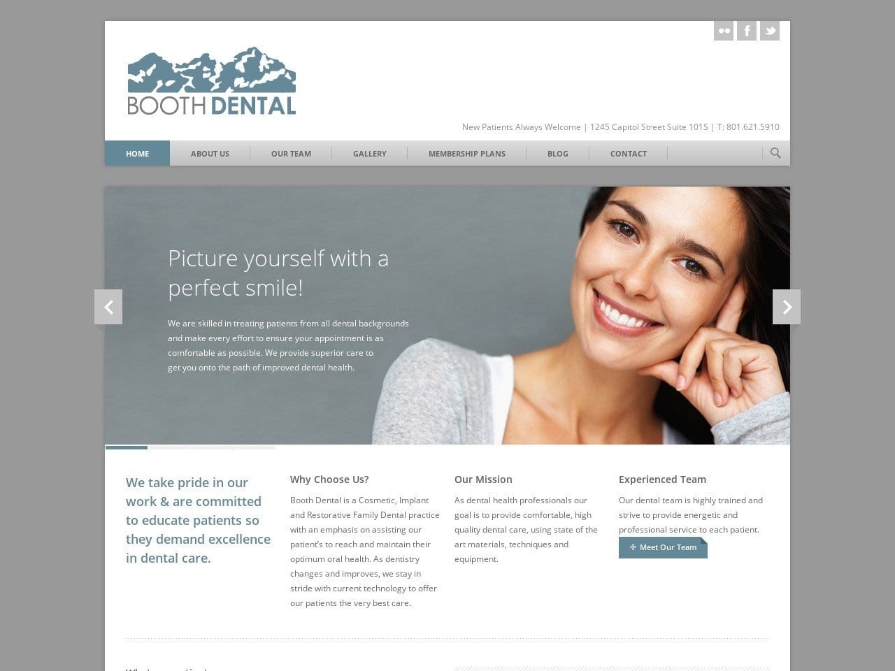 Booth Dental  Clinic Website Screenshot from boothdentalclinic.com