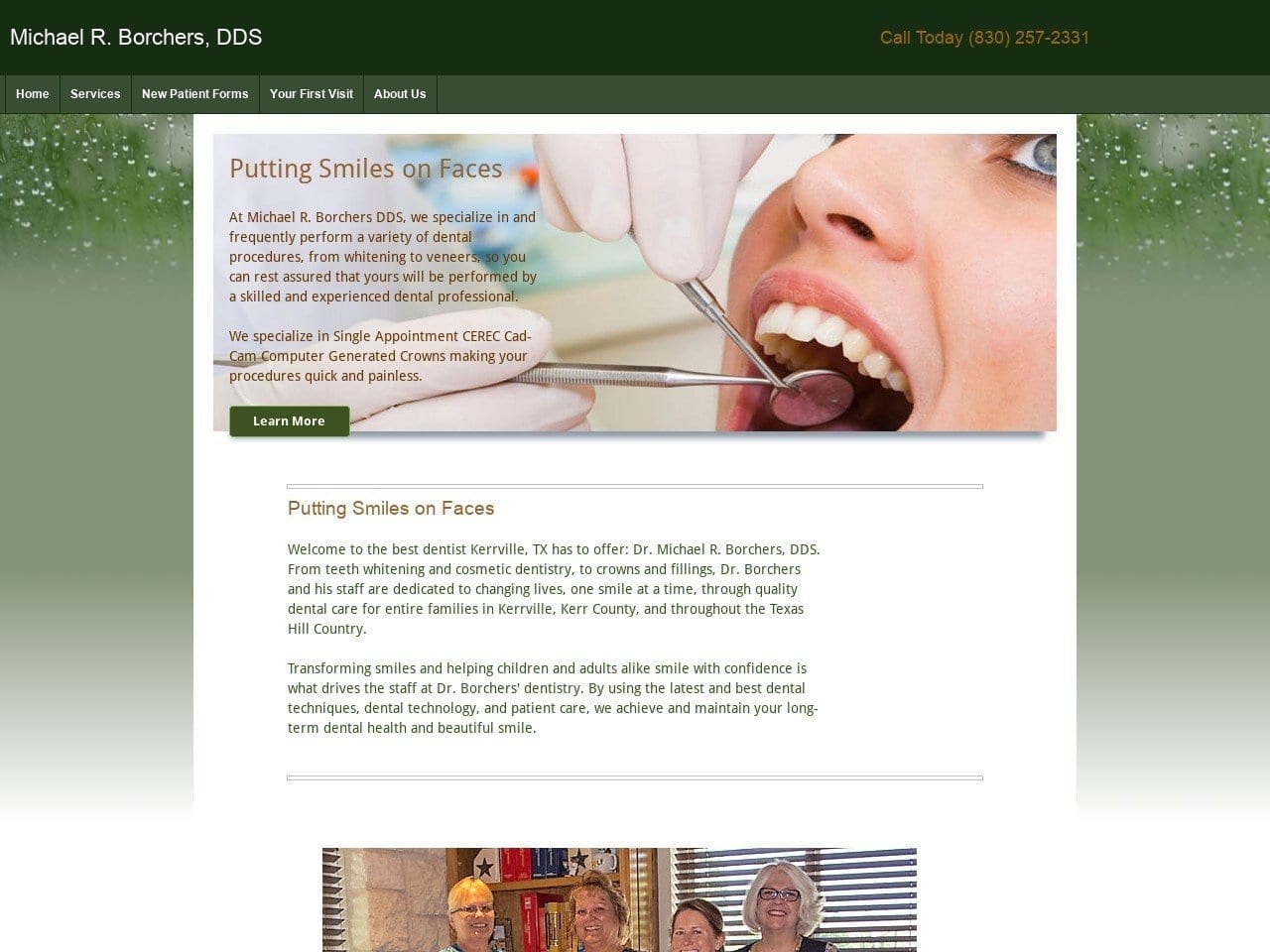 Michael R. Borchers DDS Website Screenshot from borchersdental.com