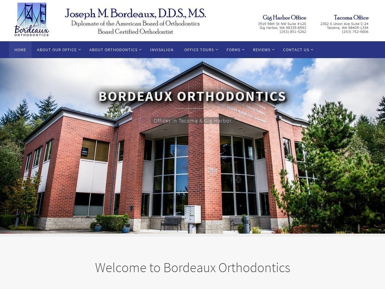 Bordeaux Orthodontics Website Screenshot from bordeauxorthodontics.com