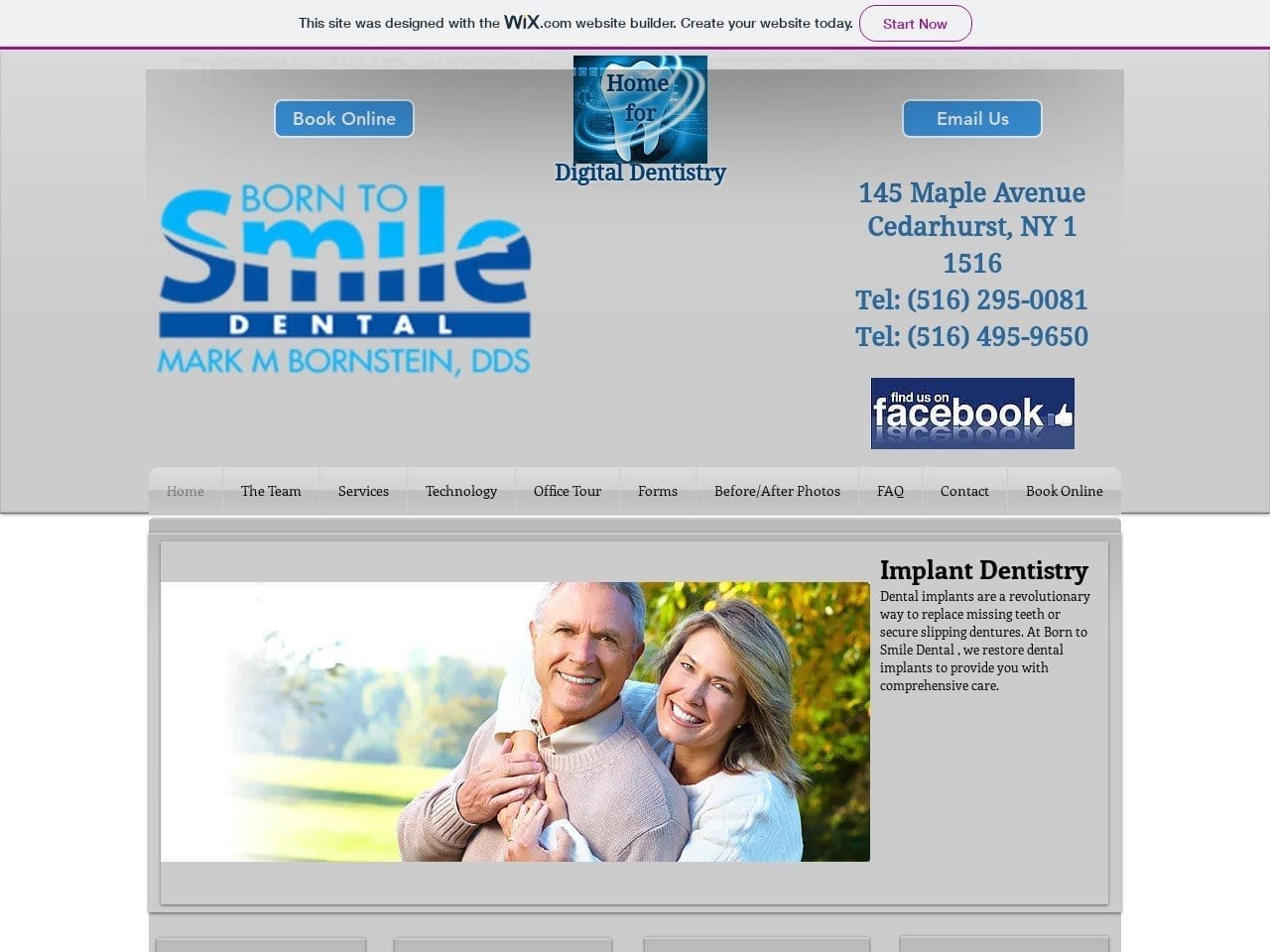 Born to Smile Dental / Mark M. Bornstein DDS Website Screenshot from borntosmiledental.com