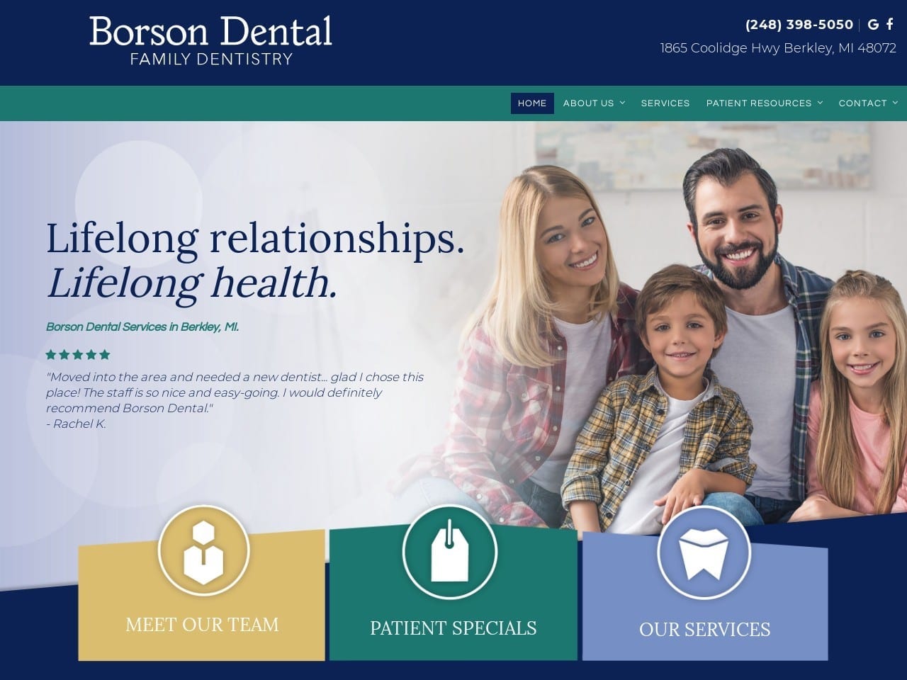 Borson Dental Associates Website Screenshot from borsondental.com