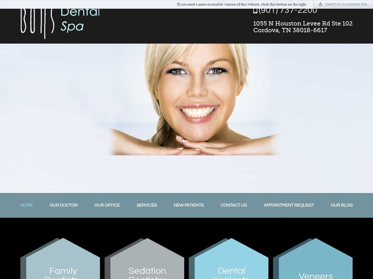 Botts Dental Spa Website Screenshot from bottsdentalspa.com