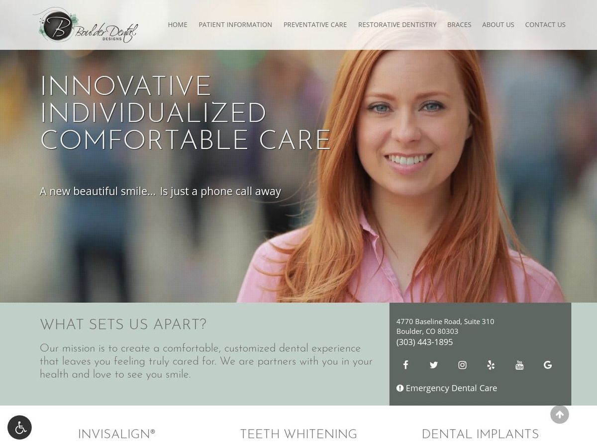 Boulder Dental Designs Website Screenshot from boulderdentaldesigns.com