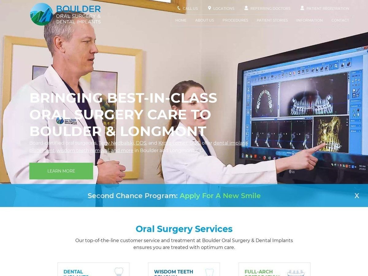 Boulder Oral Surgery Website Screenshot from boulderoralsurgery.net