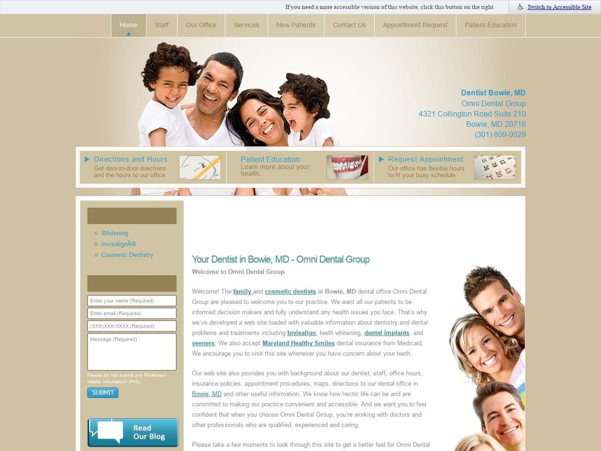 Bowiemd Dentist Website Screenshot from bowiemddentist.com