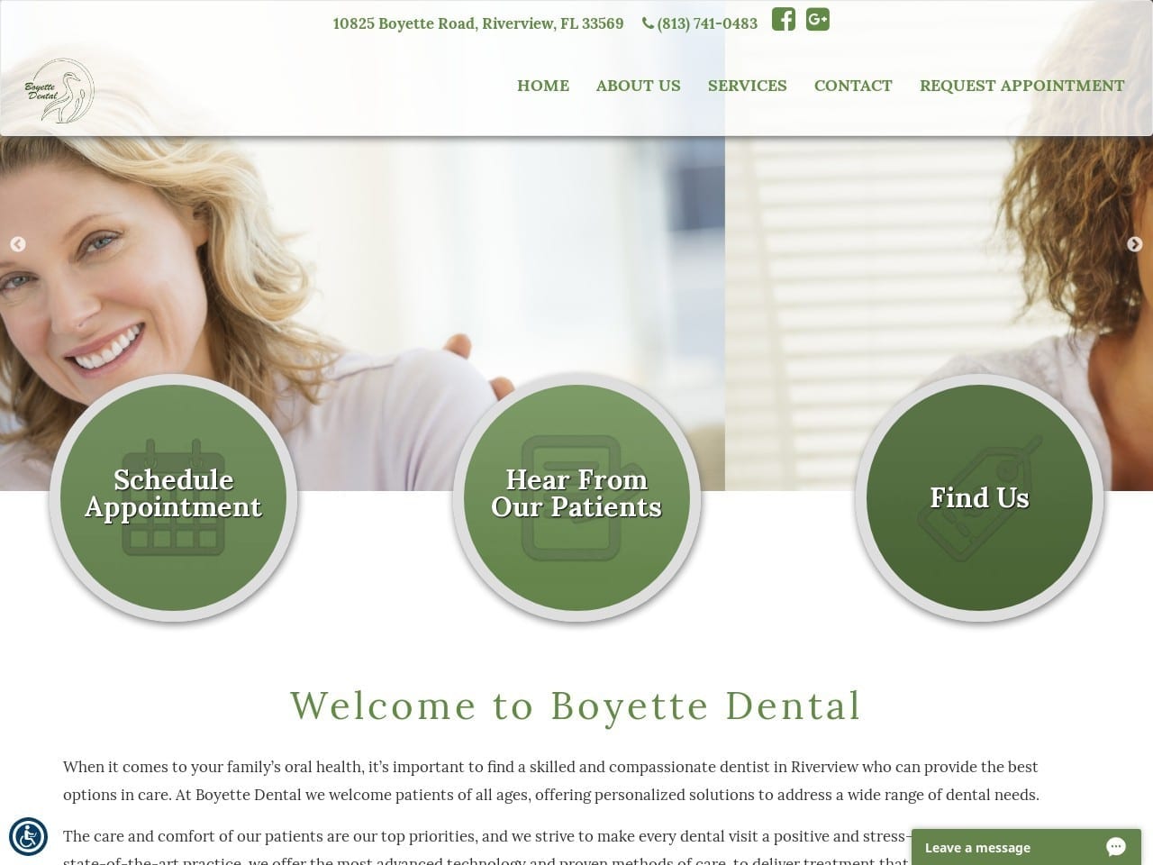 Boyette Dental Website Screenshot from boyettedental.com