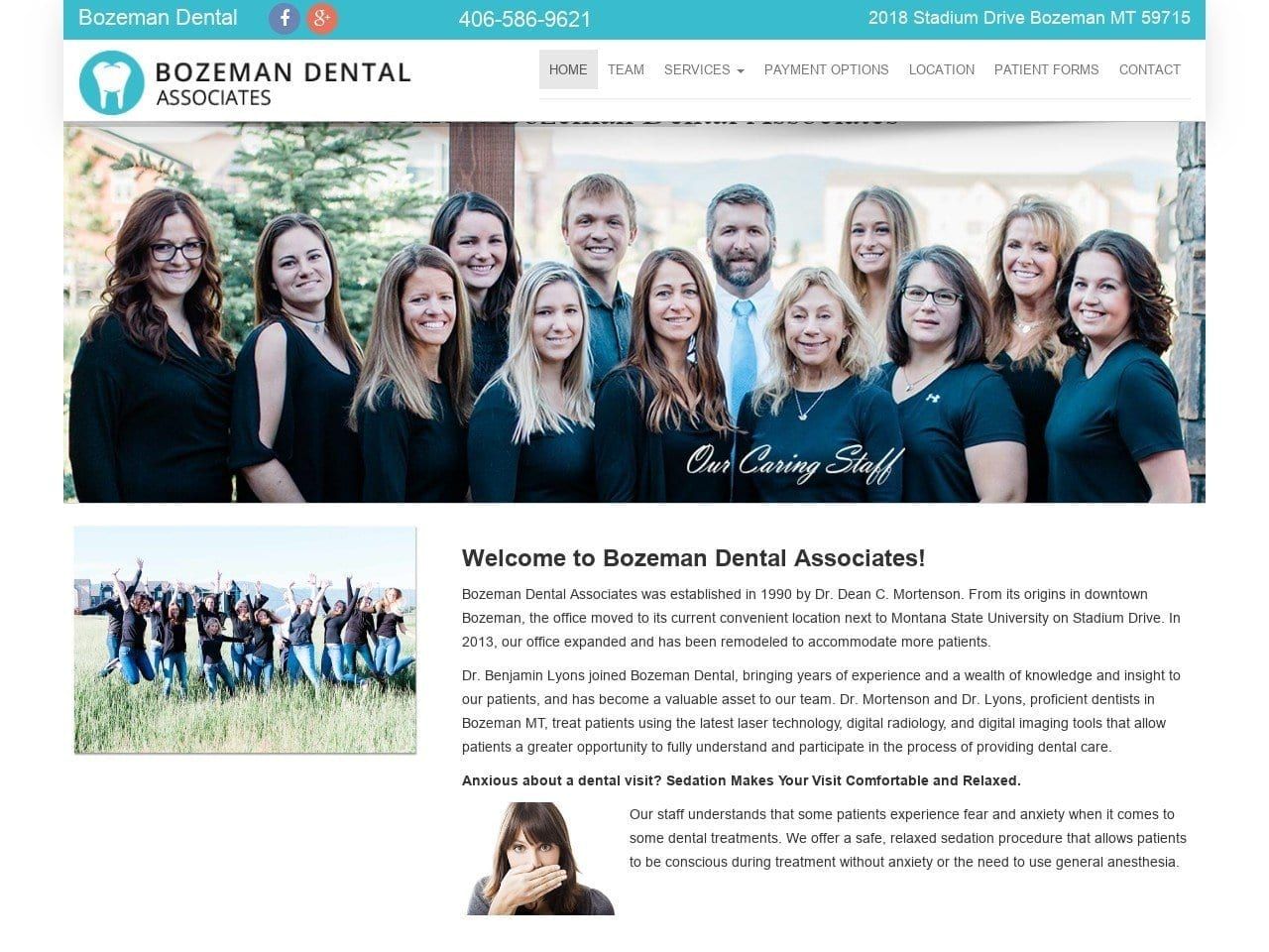 Bozeman Dental  Assoc Website Screenshot from bozemandentalassoc.com