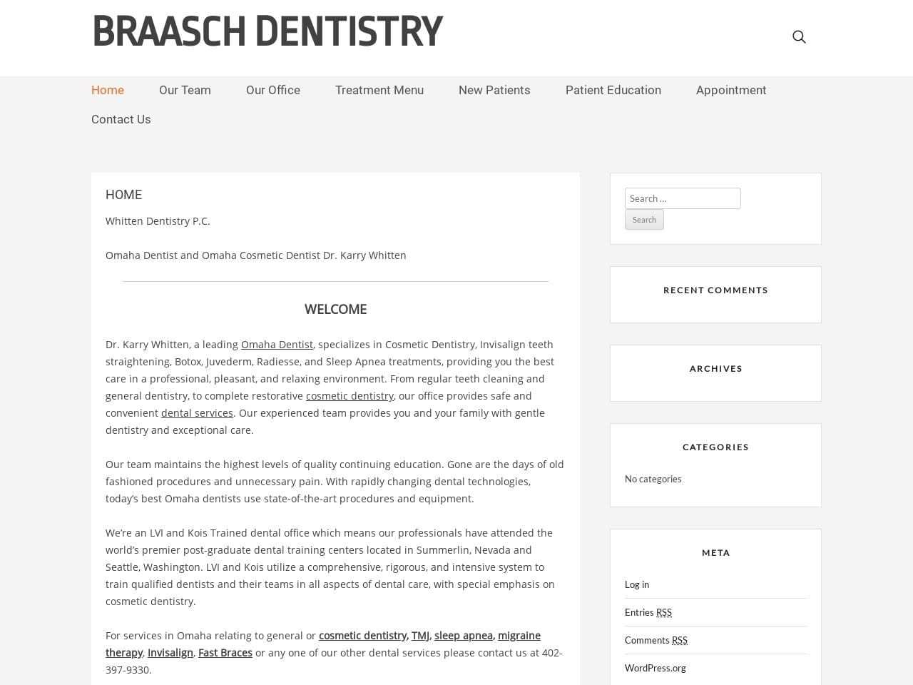 Braasch Dentist Website Screenshot from braaschdentistry.com