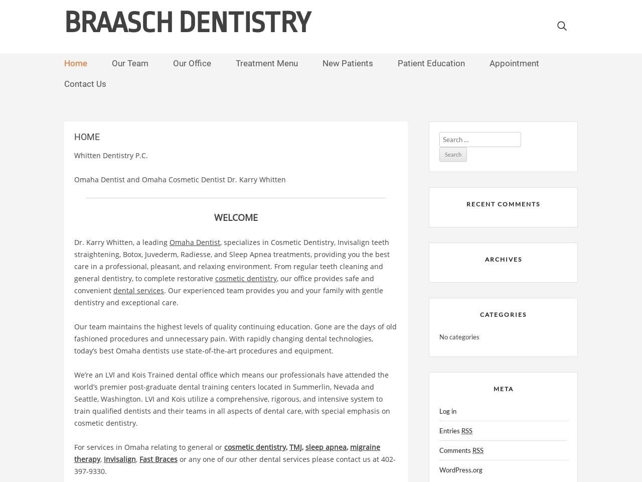 Braasch Dentist Website Screenshot from braaschdentistry.com