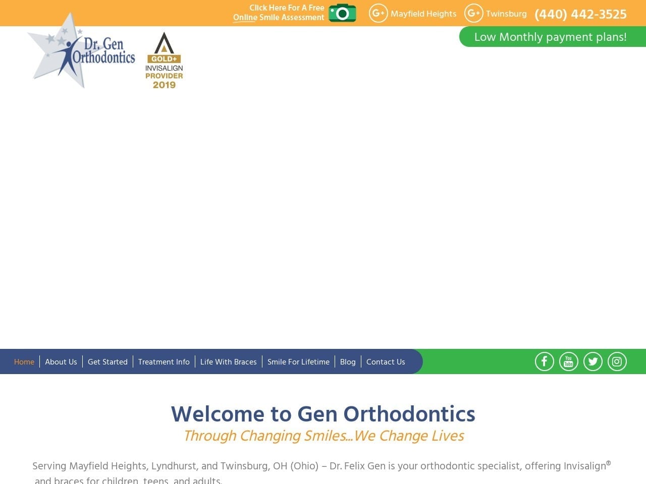 Dr. Gen Orthodontic Website Screenshot from brace4success.com