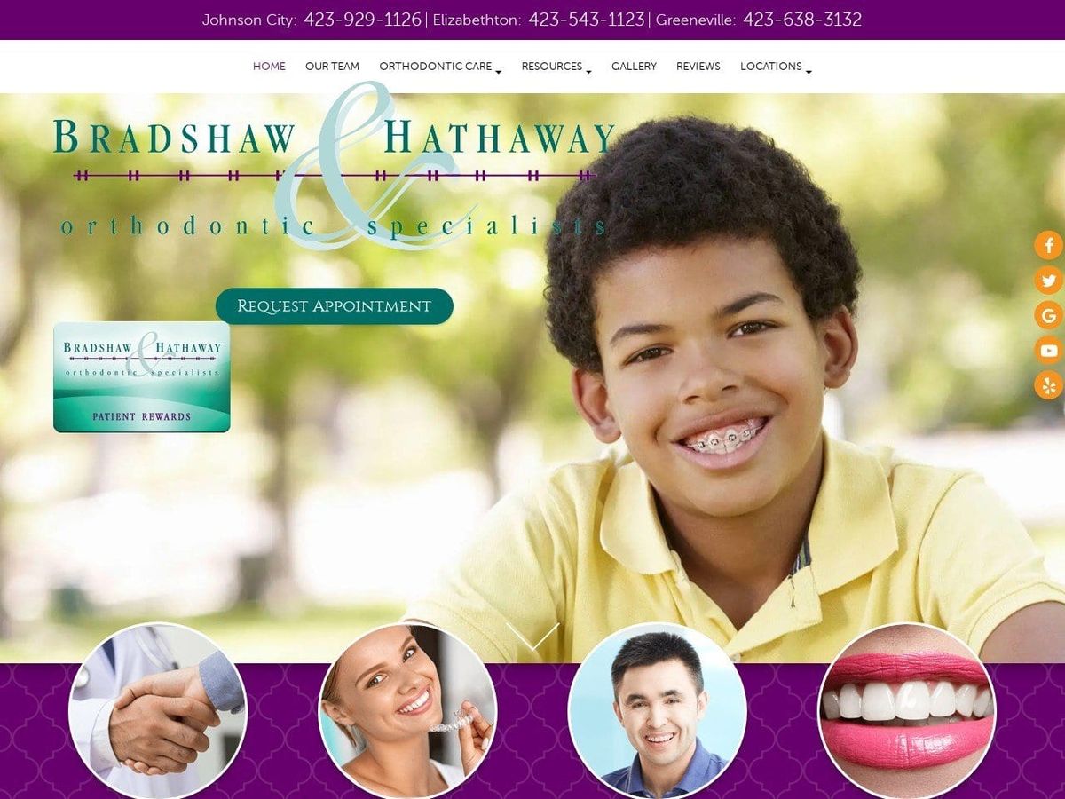 Dr. Daniel W. Bradshaw DDS Website Screenshot from bracesbhb.com