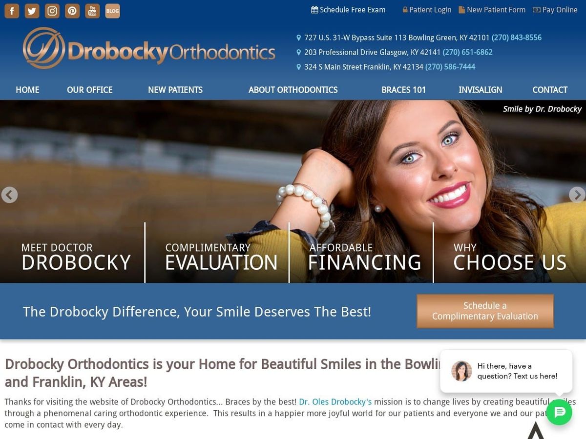 Drobocky Orthodontics Website Screenshot from bracesbythebest.com