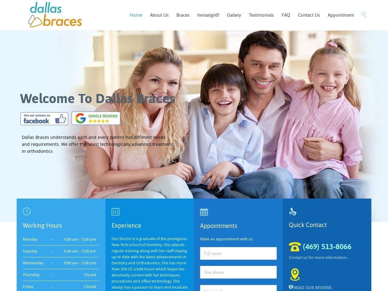 Orthodontist Dallas Website Screenshot from bracesdallas.com