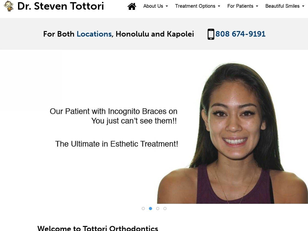 Dr. Steven T. Tottori DDS Website Screenshot from braceshawaii.com