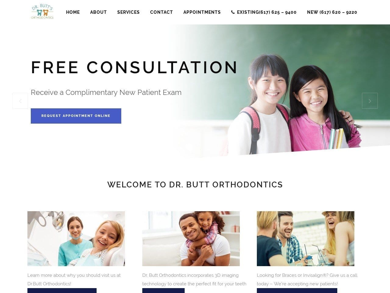 Dr. Butts Orthodontics Website Screenshot from braceus.com