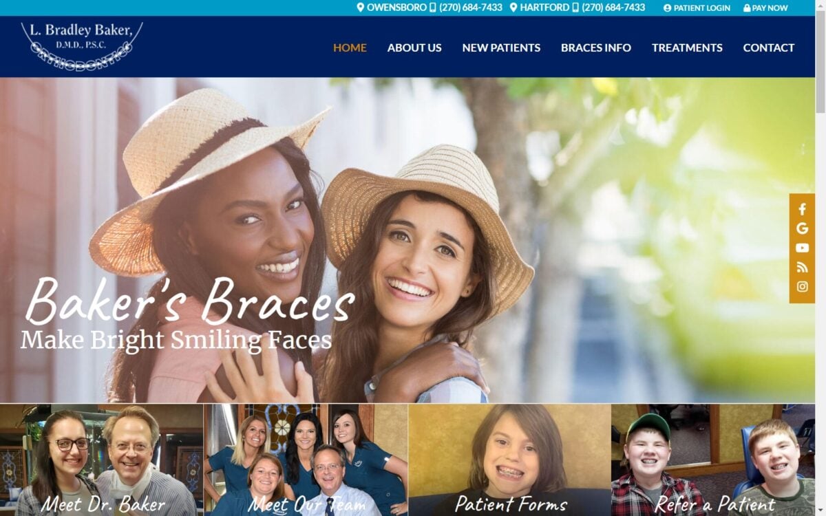 bradbakerorthodontics.com screenshot