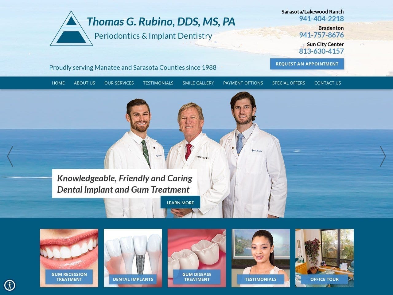 Dr. Thomas G. Rubino DDS MS PA Website Screenshot from bradentonperio.com