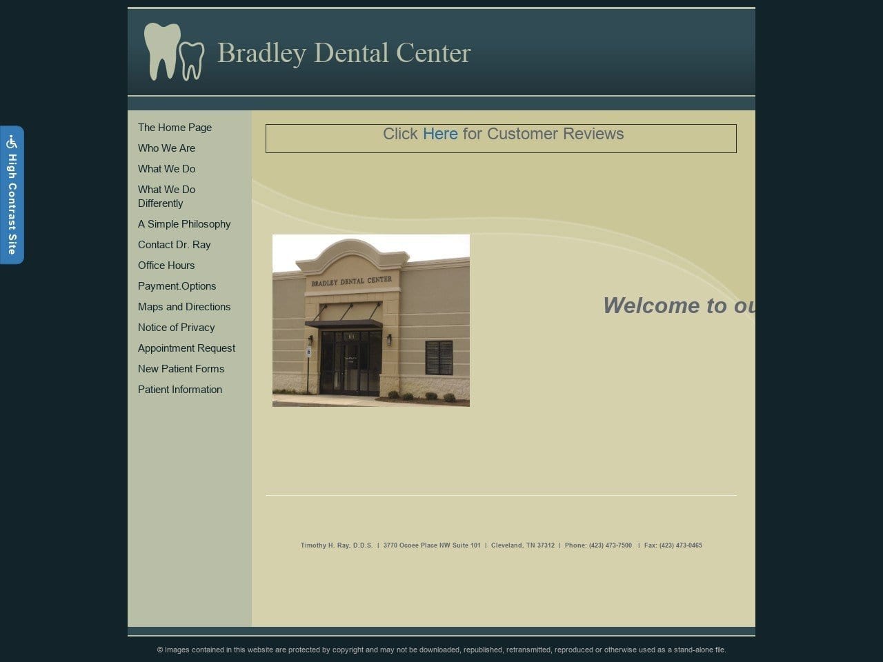 Bradley Dental Center Website Screenshot from bradleydentalcenter.com