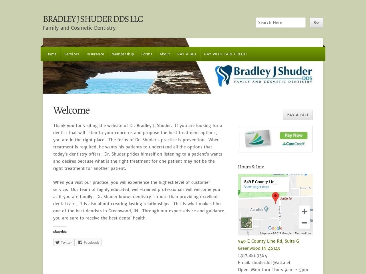 Bradley J Shuder DDS Website Screenshot from bradleyjshuderdds.com