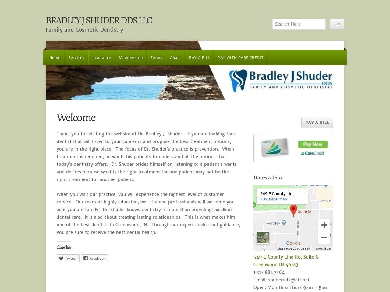 Bradley J Shuder DDS Website Screenshot from bradleyjshuderdds.com