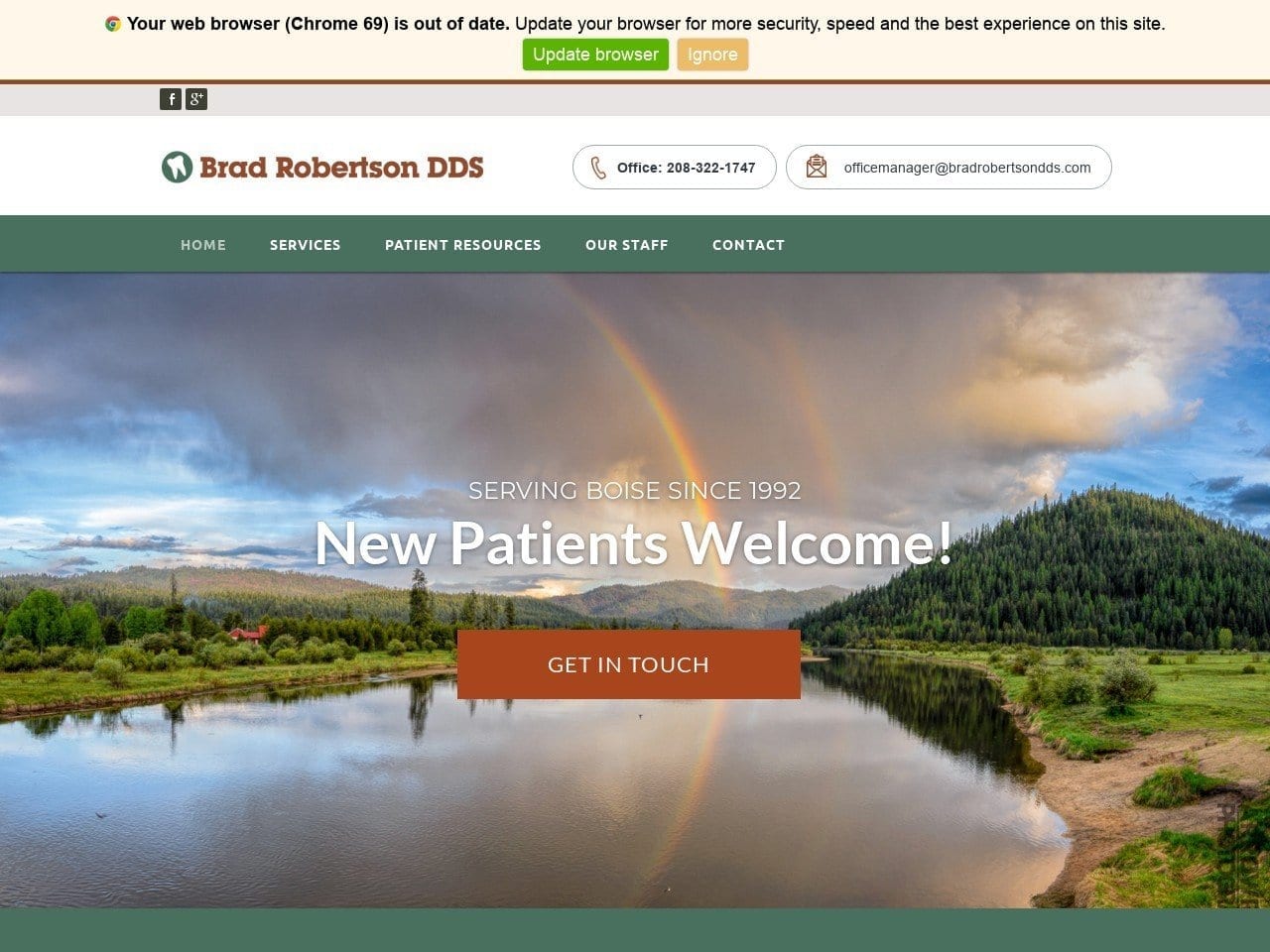 Robertson Bradley E DDS Website Screenshot from bradrobertsondds.com