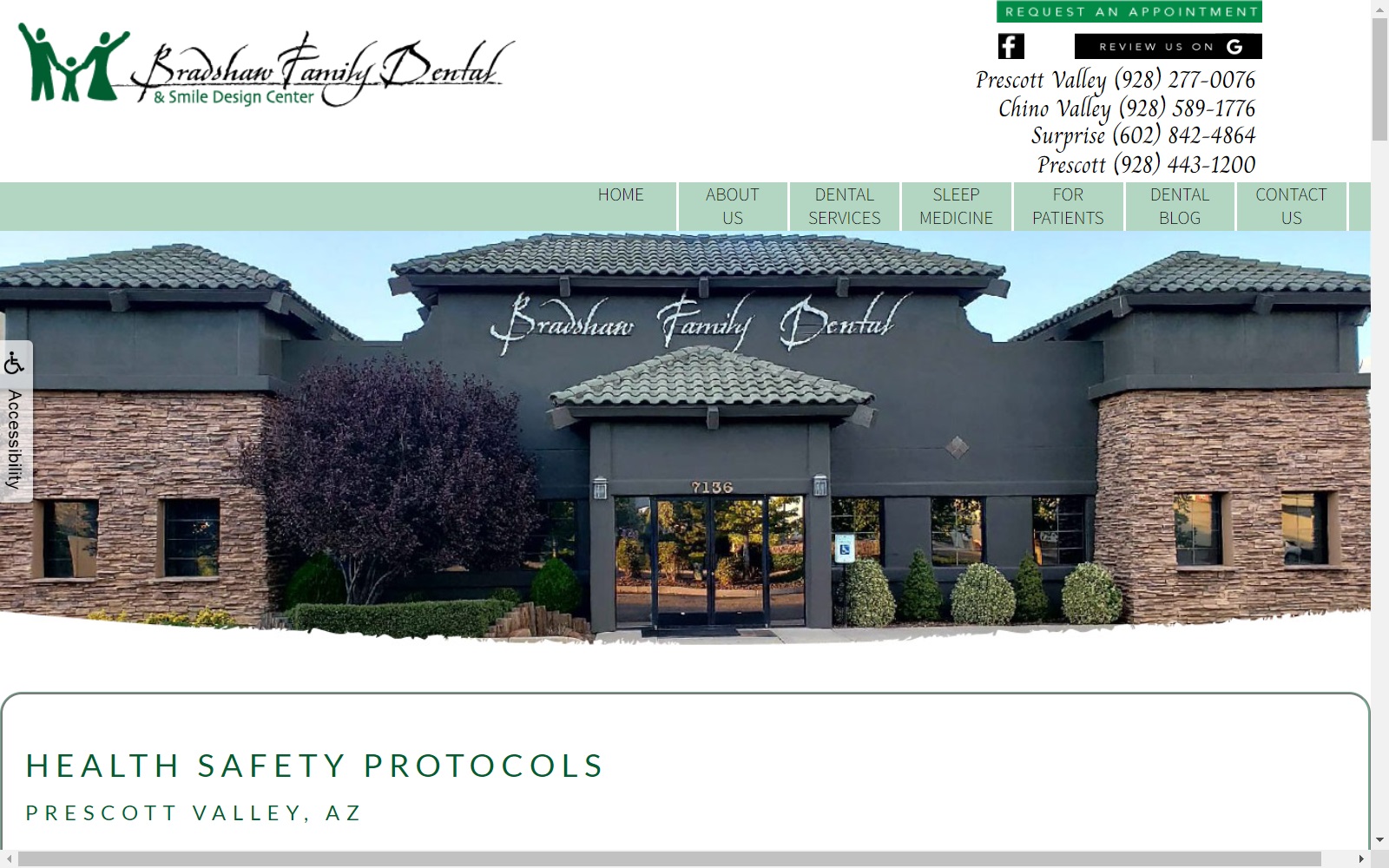 bradshawfamilydental.com screenshot