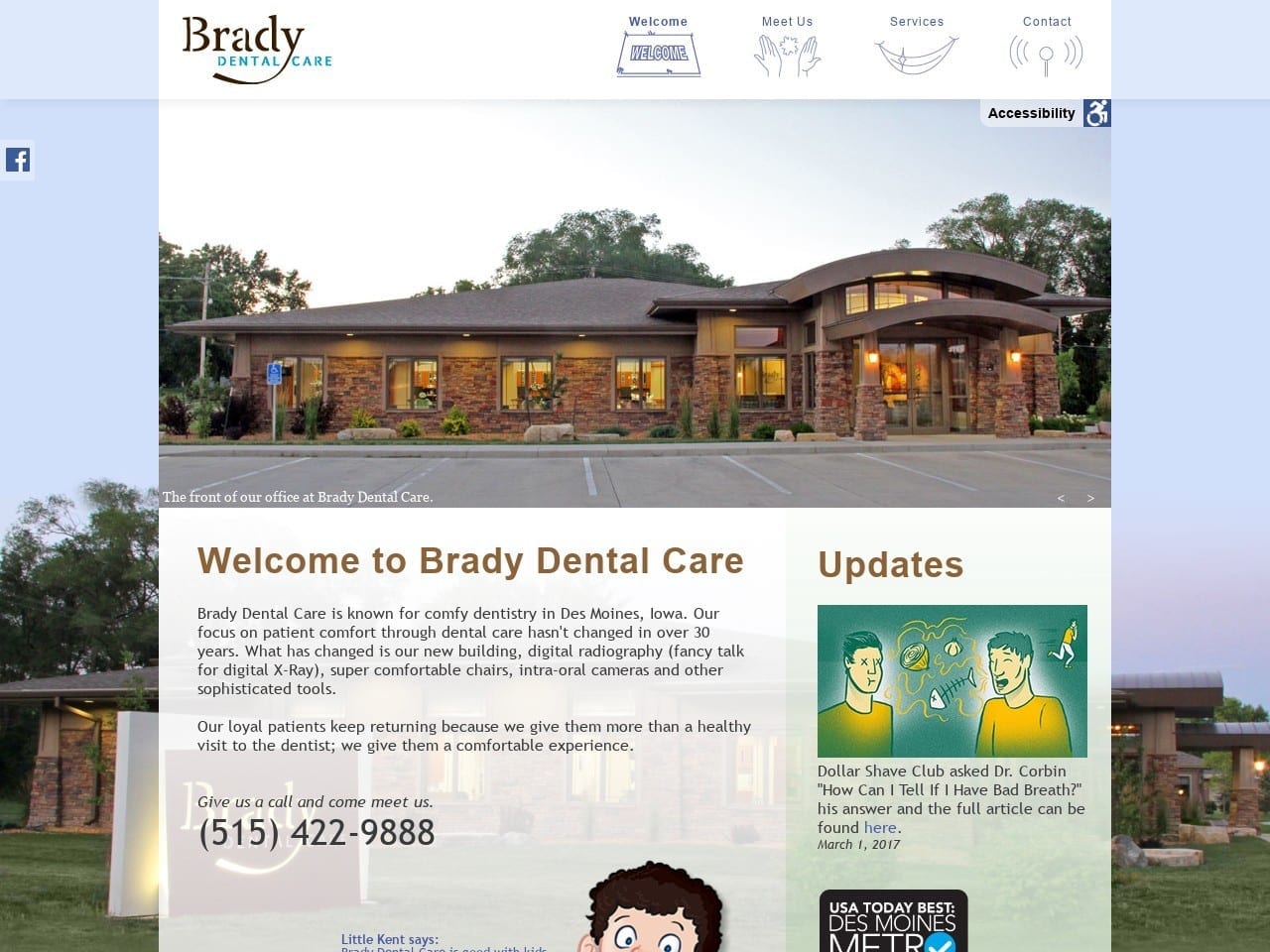 Brady Dental Care Website Screenshot from bradydentalcare.com