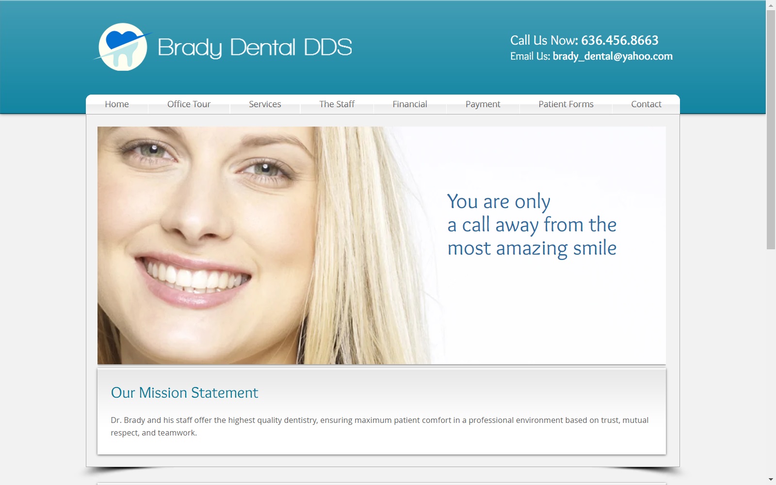 bradydentaldds.com screenshot