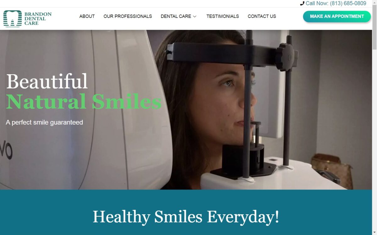 brandondentalcare.com screenshot