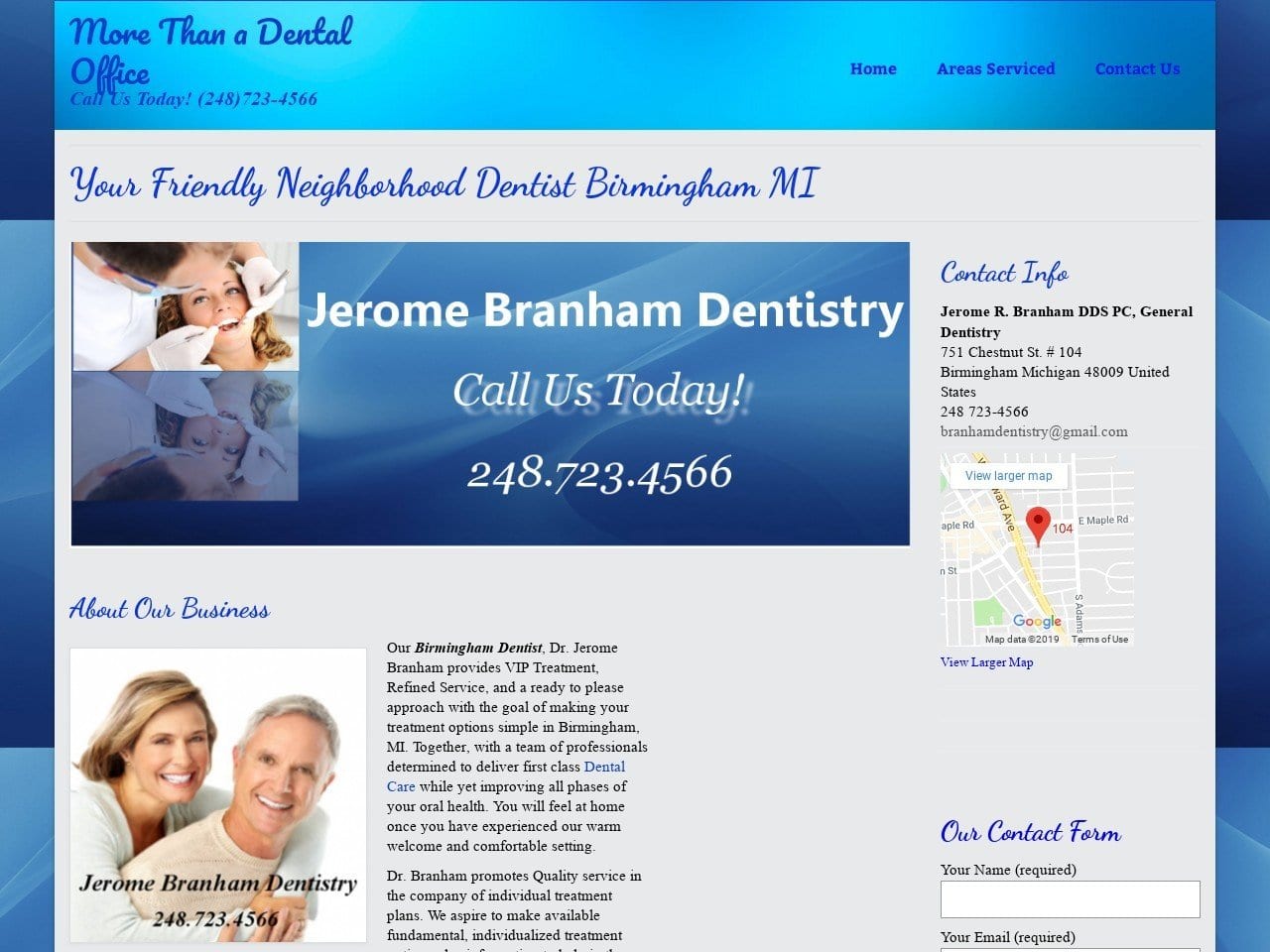 Jerome R Branham Dds Pc General Dentist Website Screenshot from branhamdentistry.com