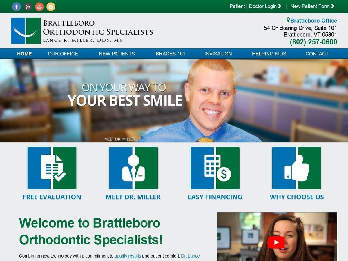 Brattleboro Orthodontic Specialists Website Screenshot from brattortho.com