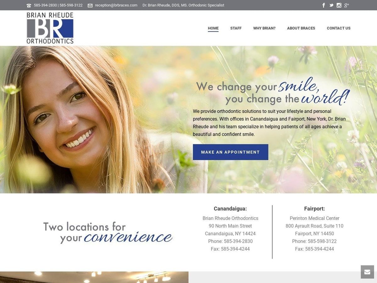 BR Orthodontics Website Screenshot from brbraces.com