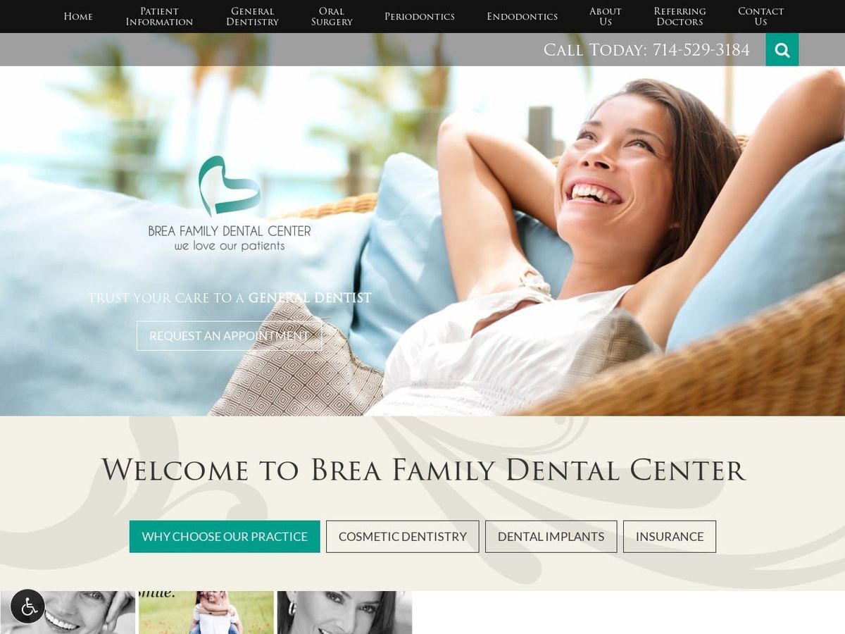 Brea Family Dental Center Website Screenshot from breafamilydental.com