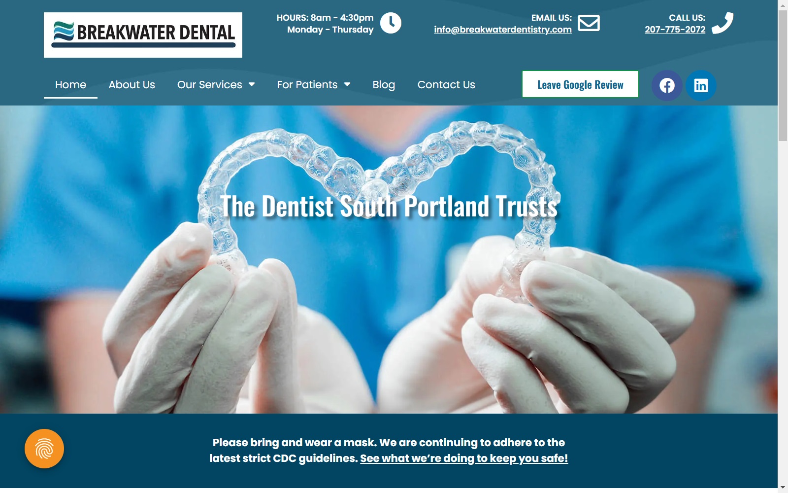 breakwaterdentistry.com screenshot