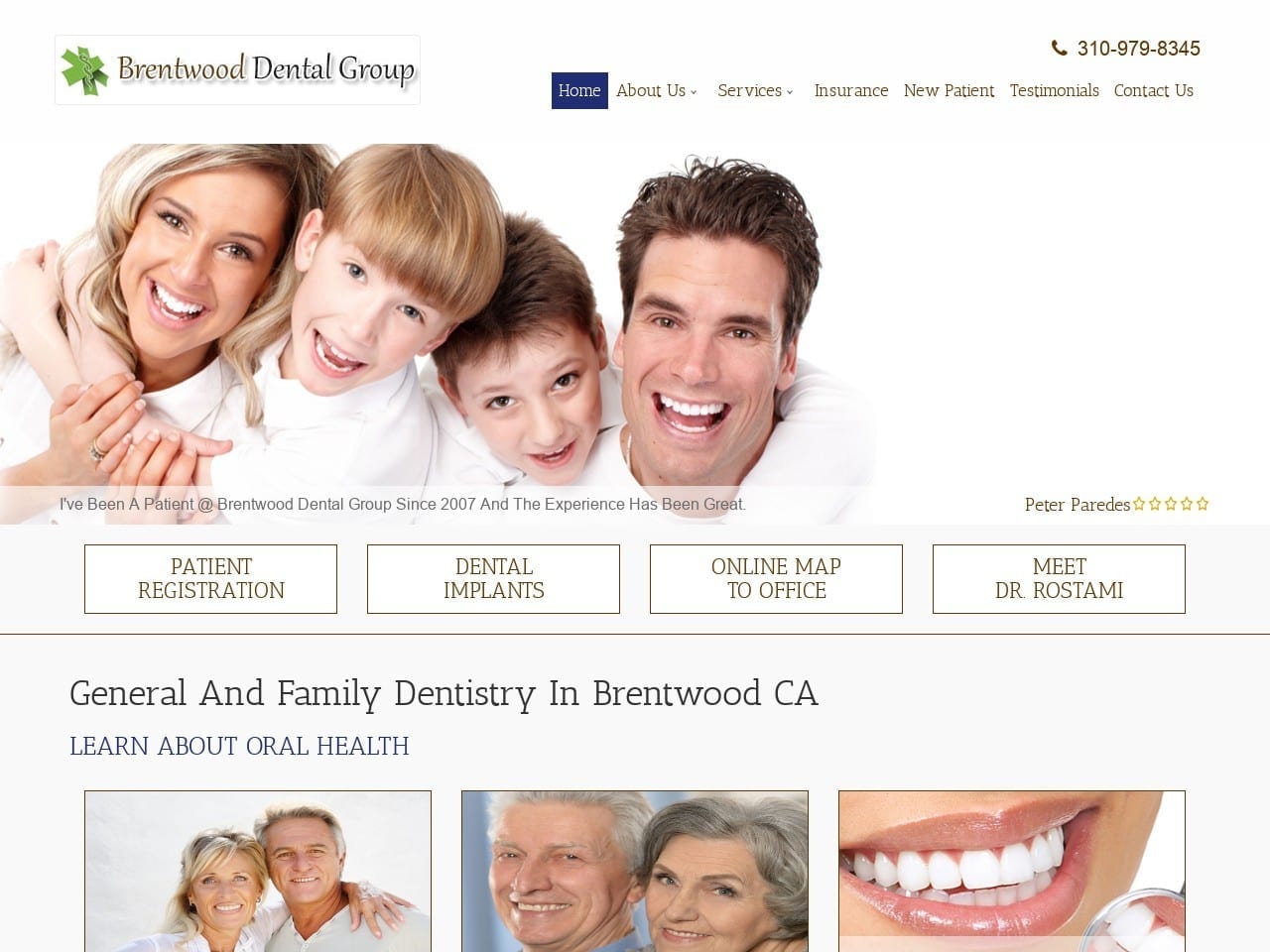 Brentwood Dental Website Screenshot from brentwooddental.com