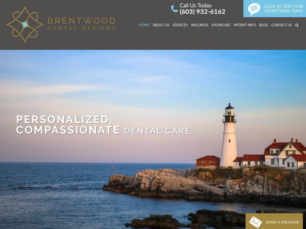 Brentwood Dental Designs Website Screenshot from brentwooddentaldesigns.com