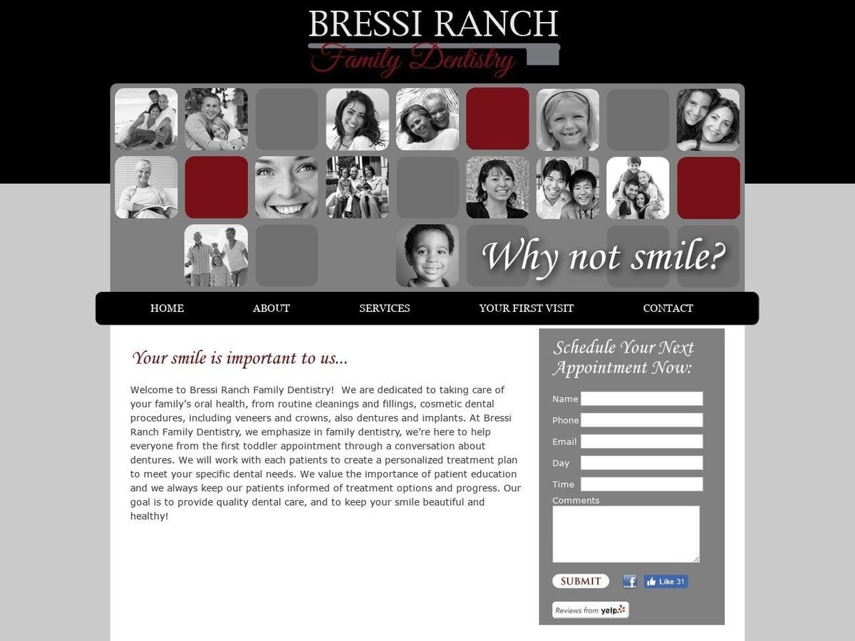 Bressi Ranch Family Dentist Website Screenshot from bressiranchfamilydentistry.com